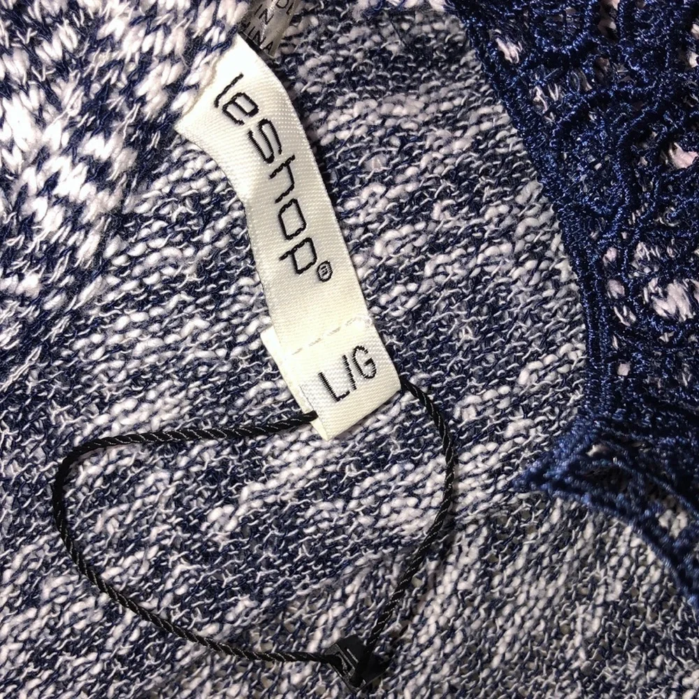 Leshop large blue marled knit boho sweater